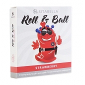 Стимулирующий презерватив-насадка Roll   Ball Strawberry - Sitabella - купить с доставкой в Череповце