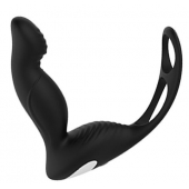 Черный вибромассажер простаты P-PLEASER W ERECTION ENHANCE - Dream Toys - в Череповце купить с доставкой