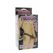 Мужской фаллопротез с вибрацией ROBOTIC MALE STRAP-ON BLACK - 17 см. - Seven Creations - купить с доставкой в Череповце