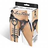 Черные трусики для страпона из патентованной кожи - Lux Fetish - купить с доставкой в Череповце