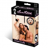 Черные фиксаторы с креплением к двери - Lux Fetish - купить с доставкой в Череповце