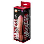 Телесная изогнутая насадка на Harness с коннектором BLACK LINE - 17 см. - LOVETOY (А-Полимер) - купить с доставкой в Череповце