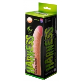 Телесная изогнутая насадка на Harness с коннектором GREEN LINE - 18 см. - LOVETOY (А-Полимер) - купить с доставкой в Череповце