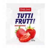 Пробник гель-смазки Tutti-frutti с земляничным вкусом - 4 гр. - Биоритм - купить с доставкой в Череповце