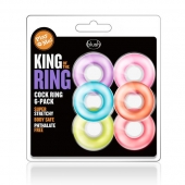 Набор из 6 эрекционных колец King of the Ring - Blush Novelties - в Череповце купить с доставкой