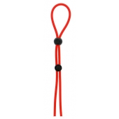 Красное лассо на пенис с двумя бусинами STRETCHY LASSO CAGE - Dream Toys - в Череповце купить с доставкой