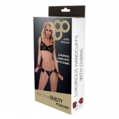 Красно-чёрные наручники на металлической цепочке - Blush Novelties - купить с доставкой в Череповце