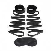 Чёрные манжеты для фиксации на кровати Bondage Bed Strap - Lux Fetish - купить с доставкой в Череповце
