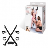 Чёрный набор для фиксации у двери - Lux Fetish - купить с доставкой в Череповце