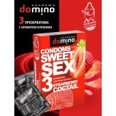 Презервативы для орального секса DOMINO Sweet Sex с ароматом клубничного коктейля  - 3 шт. - Domino - купить с доставкой в Череповце