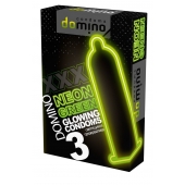 Презервативы DOMINO Neon Green со светящимся в темноте кончиком - 3 шт. - Domino - купить с доставкой в Череповце