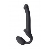 Черный безремневой страпон Silicone Bendable Strap-On S - Strap-on-me - купить с доставкой в Череповце