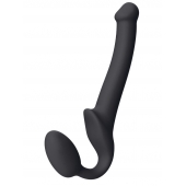 Черный безремневой страпон Silicone Bendable Strap-On S - Strap-on-me - купить с доставкой в Череповце