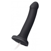 Черный фаллос с имитацией эякуляции Silicon Cum Dildo L - 19,6 см. - Strap-on-me - купить с доставкой в Череповце