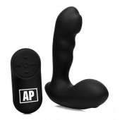 Черный стимулятор простаты Alpha-Pro 7X P-Milker Silicone Prostate Stimulator with Milking Bead - XR Brands - в Череповце купить с доставкой