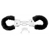 Меховые чёрные наручники Beginner s Furry Cuffs - Pipedream - купить с доставкой в Череповце