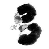 Металлические наручники Furry Love Cuffs с черным мехом - Pipedream - купить с доставкой в Череповце