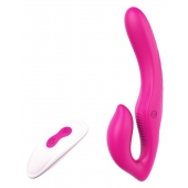 Ярко-розовый безремневой страпон REMOTE DOUBLE DIPPER - 22 см. - Dream Toys - купить с доставкой в Череповце