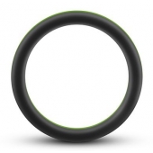 Черно-зеленое эрекционное кольцо Silicone Go Pro Cock Ring - Blush Novelties - в Череповце купить с доставкой