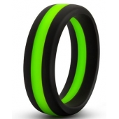 Черно-зеленое эрекционное кольцо Silicone Go Pro Cock Ring - Blush Novelties - в Череповце купить с доставкой