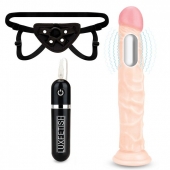 Регулируемые трусики с вибрирующей насадкой - 21 см. - Lux Fetish - купить с доставкой в Череповце