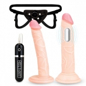 Регулируемые трусики с 2 насадками - 16 и 15 см. - Lux Fetish - купить с доставкой в Череповце
