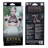 Черные мягкие наручники Entice French Cuffs с цепью - California Exotic Novelties - купить с доставкой в Череповце
