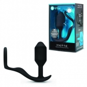 Черное эрекционное кольцо с анальным плагом Snug   Tug - b-Vibe - в Череповце купить с доставкой