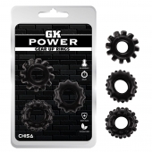 Набор из 3 черных эрекционных колец Gear Up Rings - Chisa - в Череповце купить с доставкой