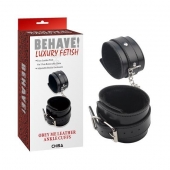 Черные оковы на ноги Obey Me Leather Ankle Cuffs - Chisa - купить с доставкой в Череповце