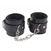 Черные оковы на ноги Obey Me Leather Ankle Cuffs - Chisa - купить с доставкой в Череповце