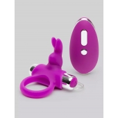 Лиловое виброкольцо с пультом ДУ Remote Control Cock Ring - Happy Rabbit - в Череповце купить с доставкой