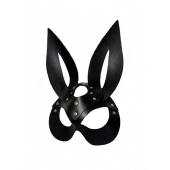 Черная кожаная маска зайки Miss Bunny - БДСМ Арсенал - купить с доставкой в Череповце