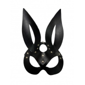 Черная кожаная маска зайки Miss Bunny - БДСМ Арсенал - купить с доставкой в Череповце