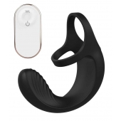 Черный анальный стимулятор с эрекционными кольцами Remote Couple Teaser - Dream Toys - в Череповце купить с доставкой