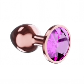 Пробка цвета розового золота с лиловым кристаллом Diamond Quartz Shine L - 8,3 см. - Lola Games - купить с доставкой в Череповце