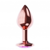 Пробка цвета розового золота с лиловым кристаллом Diamond Quartz Shine L - 8,3 см. - Lola Games - купить с доставкой в Череповце