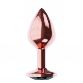 Пробка цвета розового золота с черным кристаллом Diamond Jet Shine L - 8,3 см. - Lola Games - купить с доставкой в Череповце
