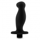 Черный анальный вибромассажёр Silicone Vibrating Prostate Massager 02 - 10,8 см. - Blush Novelties - в Череповце купить с доставкой