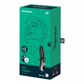 Черный анальный вибратор Hot Passion с функцией нагрева - Satisfyer - в Череповце купить с доставкой