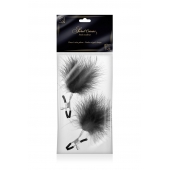 Зажимы на соски с черными пуховыми кисточками Sweet Caress Feather Nipple Clumps - Sweet Caress - купить с доставкой в Череповце