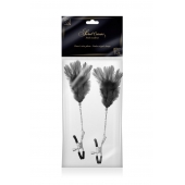 Зажимы для сосков с черными перьями Sweet Caress Feather Nipple Clumps - Sweet Caress - купить с доставкой в Череповце