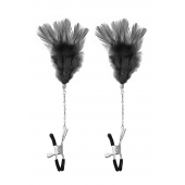 Зажимы для сосков с черными перьями Sweet Caress Feather Nipple Clumps - Sweet Caress - купить с доставкой в Череповце