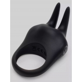 Черное эрекционное виброкольцо Sensation Rechargeable Vibrating Rabbit Love Ring - Fifty Shades of Grey - в Череповце купить с доставкой