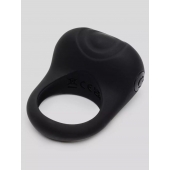 Черное эрекционное виброкольцо Sensation Rechargeable Vibrating Love Ring - Fifty Shades of Grey - в Череповце купить с доставкой