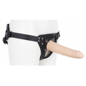 Пустотелый страпон Harness CLASSIC с бандажом - 19,5 см. - LOVETOY (А-Полимер) - купить с доставкой в Череповце