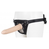 Пустотелый страпон Harness CLASSIC с бандажом - 19,5 см. - LOVETOY (А-Полимер) - купить с доставкой в Череповце