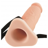 Телесный реалистичный фаллоимитатор с полостью Silicone Hollow Extension - 20 см. - Pipedream - купить с доставкой в Череповце