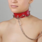 Красный ошейник из натуральной кожи - Sitabella - купить с доставкой в Череповце