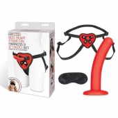 Красный поясной фаллоимитатор Red Heart Strap on Harness   5in Dildo Set - 12,25 см. - Lux Fetish - купить с доставкой в Череповце